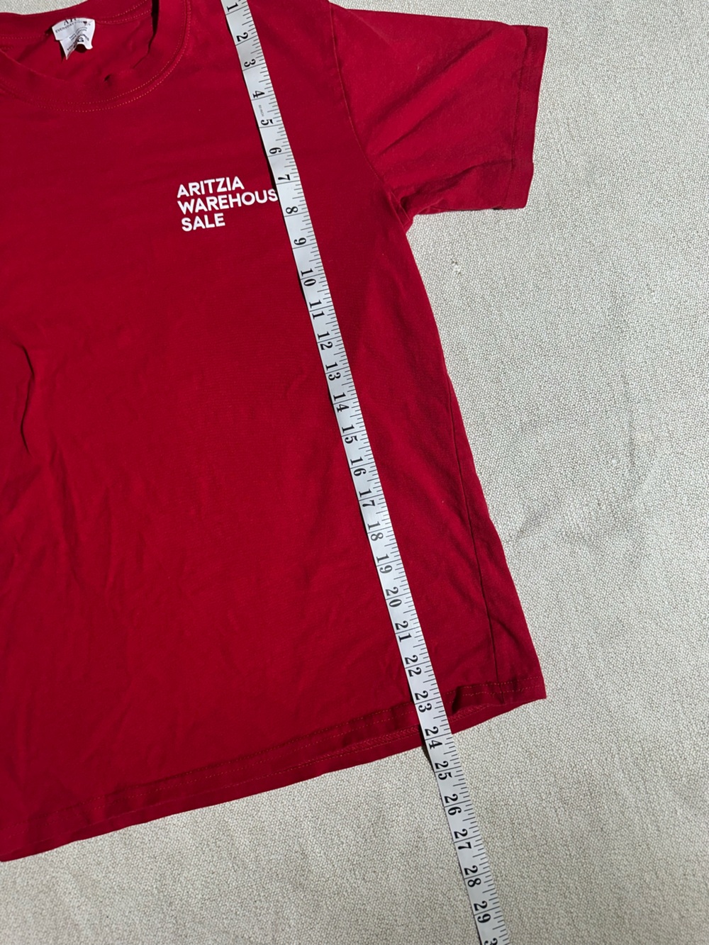 Aritzia Warehouse Sale Promotional Red Crewneck Short-Sleeve Graphic Tee - Picture 3 of 7